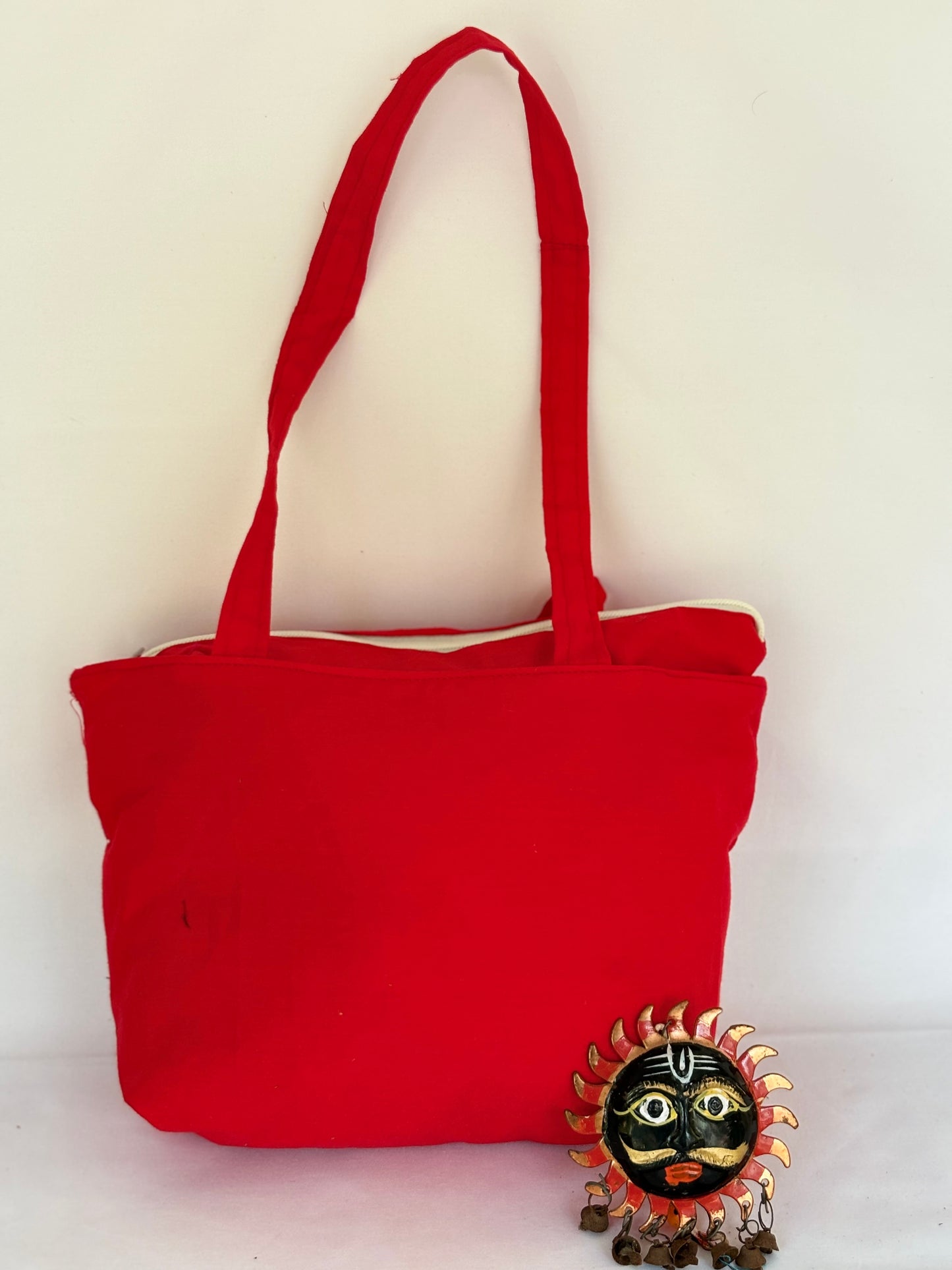 Women's Stylish Red Sling Bag Embroidery Design